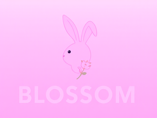 Logo pour un groupe de K-pop se nommant BLOSSOM .Les O seront remplacées par un lapin avec une fleure