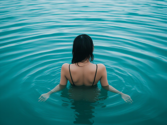 woman standing in water