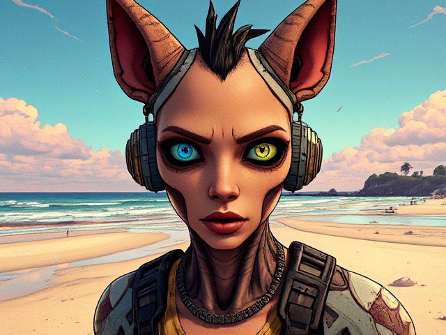 futuristic image of beach