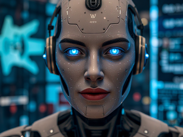 Create a realistic picture that shows the modern teknology and AI at the same time