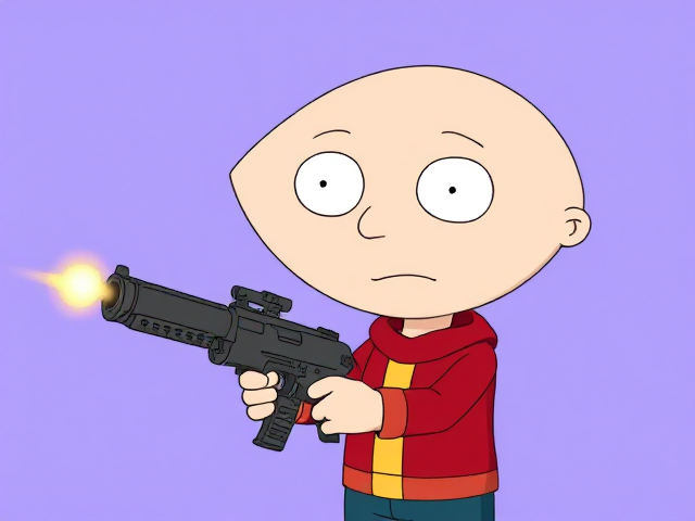 Stewie Griffin with Gun