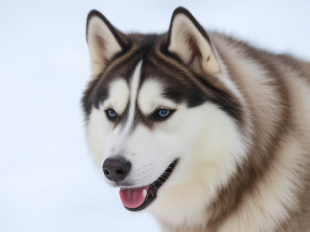 A Siberian Husky with seal fur