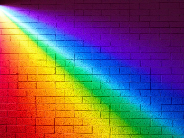 A colorful rainbow wall of God light