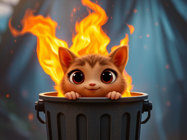 Major fire in garbage bin