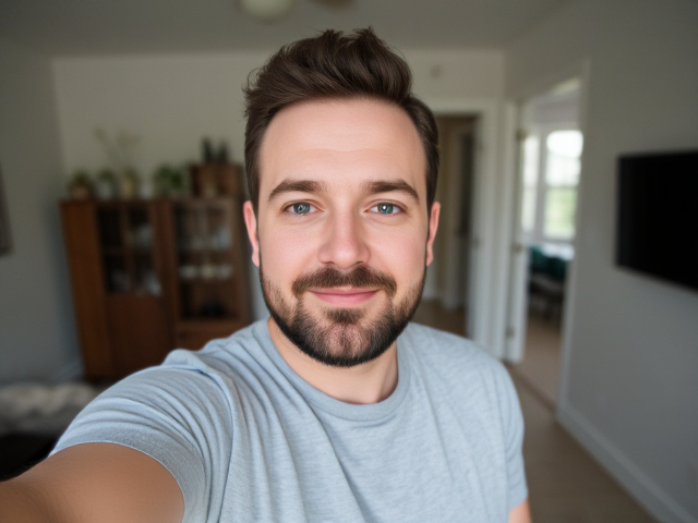 IMG_1262CR2 a man in his house taking a selfie