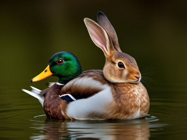 La fusion d'un canard et d'un lapin