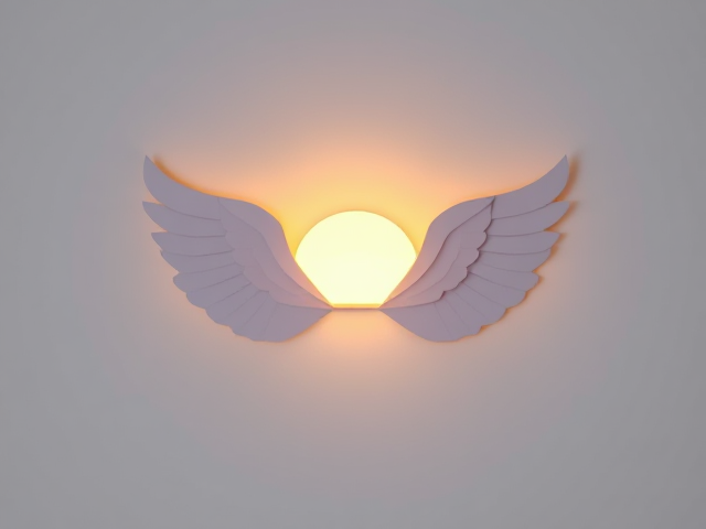 logo for "the heavenly seven" with angel wings