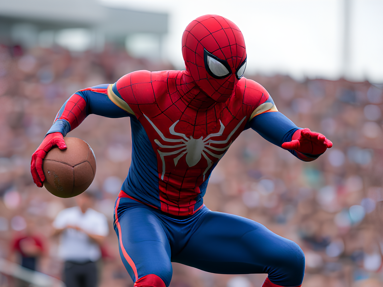 spiderman playing american football