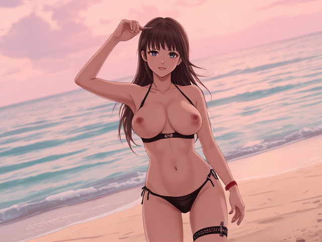 Stripper arrested on the beach