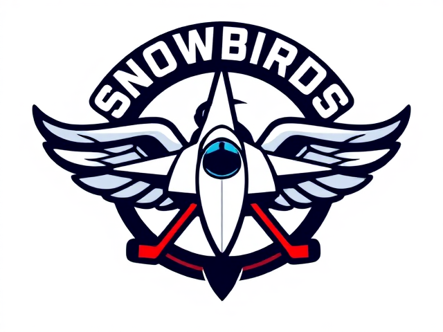 Hockey team logo named snowbirds with a jet in it