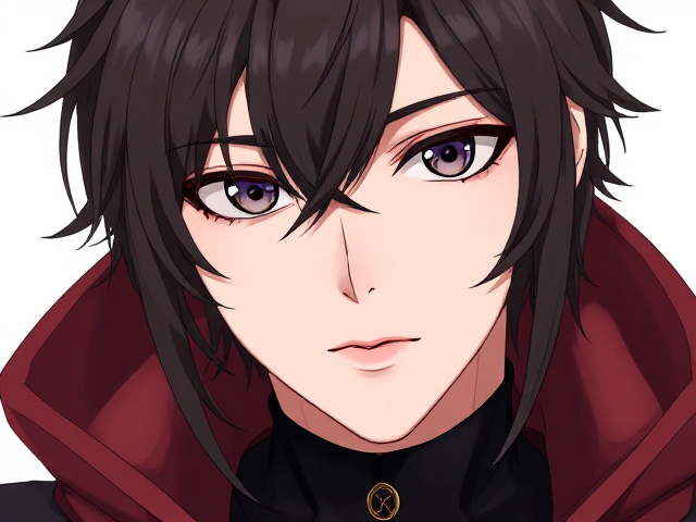 The personnage have a black glaces with court brun hair is a man the âge is t’en year