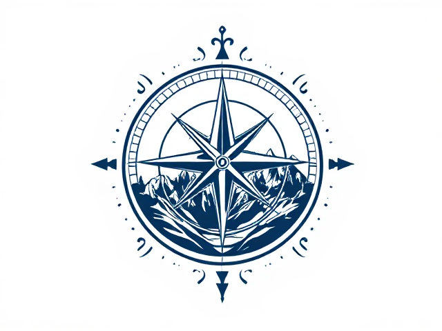 simple elegant vector style  logo for world photography tours, mountain,  land excursions and snorkle  adventures. add a  compass element