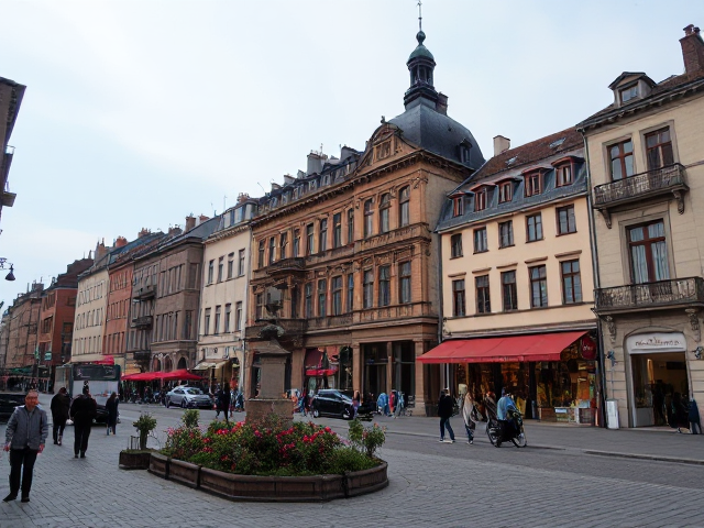 un centre-ville bondé de monde