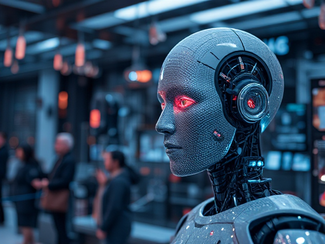 Create a realistic picture that shows the modern teknology and AI at the same time