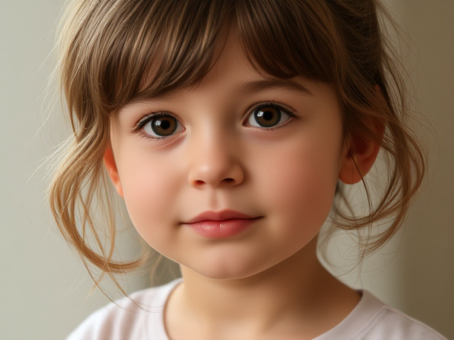 A 3-year-old girl who has brown hair