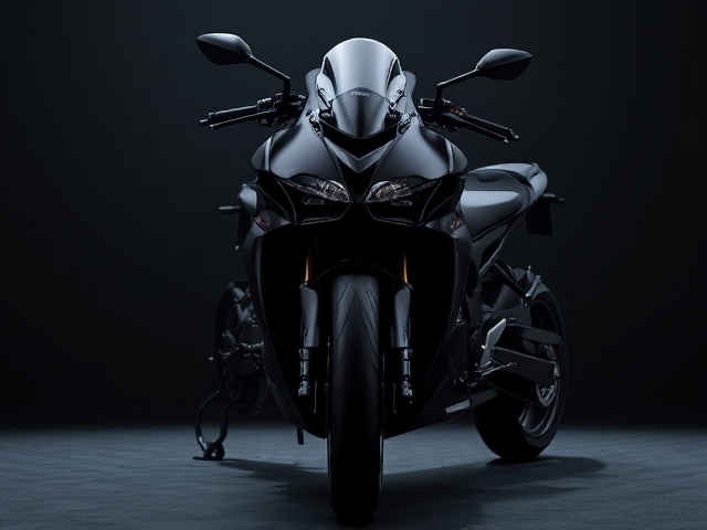 Black sports motorcycle