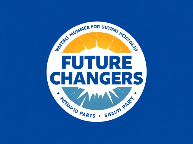 I want you to generate an image for a political party for future changers. The logo should be that we are changing the future.The future is bright.