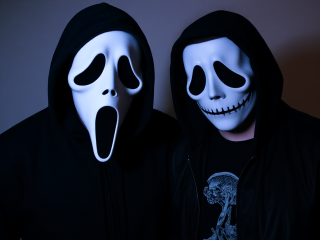 Y2K style portrait with Ghostface