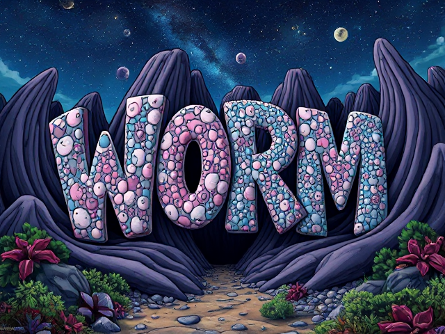 'WORM' dadaism doodle typography