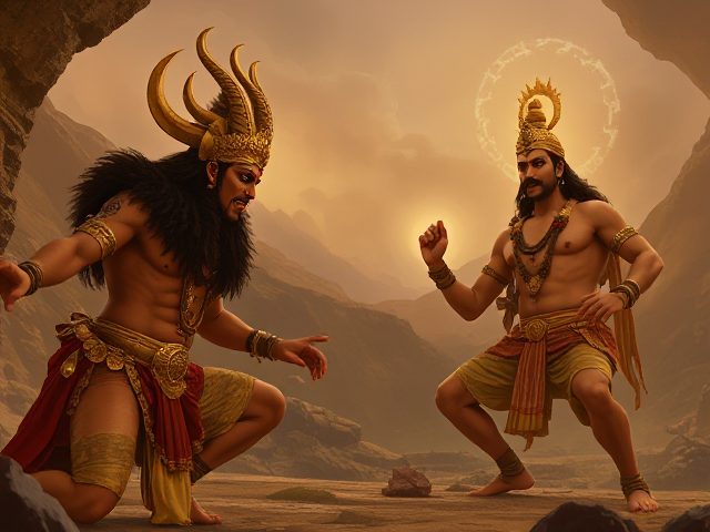 "Opening scene: Ravan asks Lord Brahma for a boon."