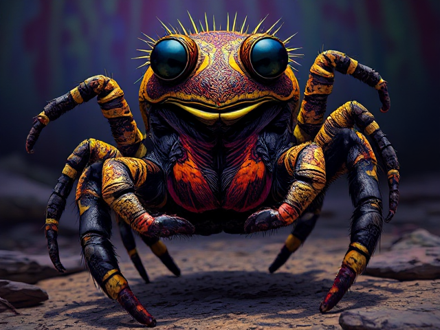 J aimerai une image de phidippus regius bahamas qui danse