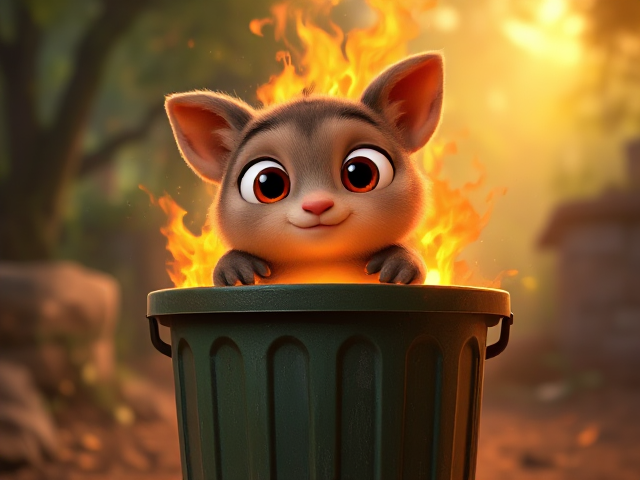 Major fire in garbage bin