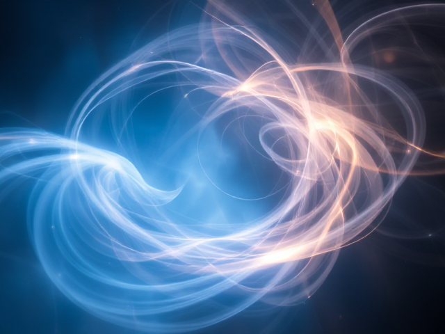 A picture of imaginary being of swirling light