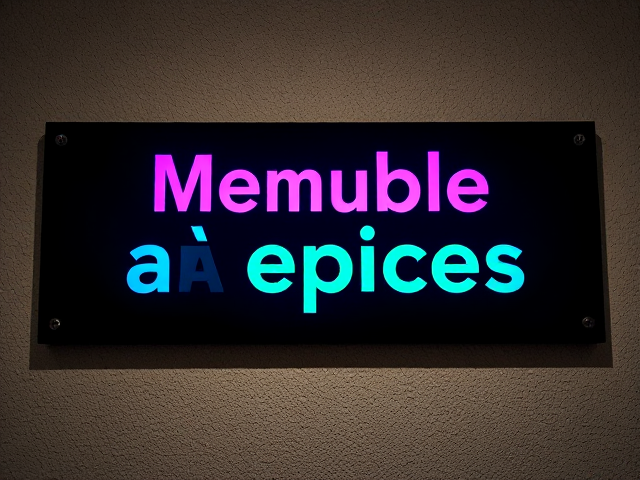 Enseigne logo panneau 
Titre « Meuble à épices »
Typo logo dégradé violet bleu foncé bleu clair vert, typo grosse 
Texture