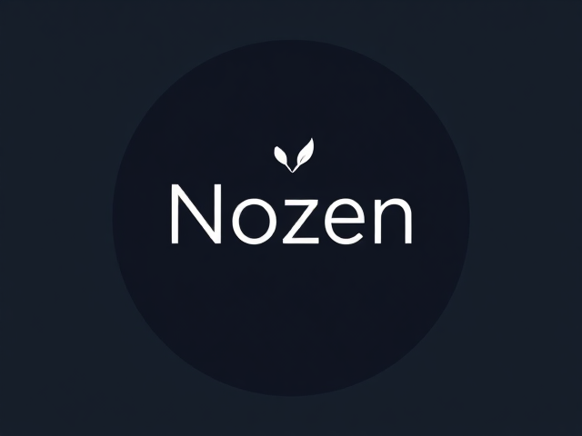 Create a modern and clean logo for a social media page featuring the word "Nozen." The logo should represent the theme of inspirational quotes, with a minimalist yet powerful design. The background should be circular, with a gradient that starts with a dark shade at the top, transitioning to a lighter tone at the bottom, symbolizing the rise of ideas. The text "Nozen" should be in bold, uppercase, sans-serif font, placed centrally within the circle. The text color should be white or light gray to ensure it stands out clearly against the background. To subtly represent the essence of quotes and writing, include an elegant design element like quotation marks (" ") or an abstract pen or feather icon. The symbol should be placed near the top or bottom of the logo, but should not overpower the main text. The overall feel of the logo should be modern, inspirational, and clean, with a professional touch that works well as a social media profile picture. It should be easily recognizable and legible, even at smaller sizes.