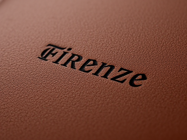 logo marque maison "Firenze" en cuir noir et marron