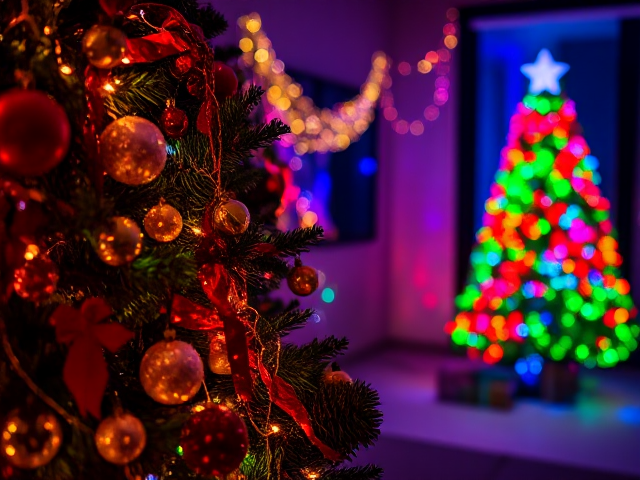 genere moi une image aux couleurs de noel