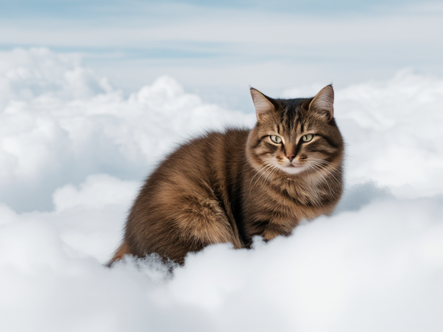Cat on clouds