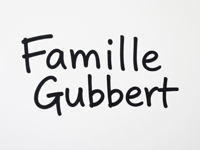 grafiti simple color sur fond blanc ecrit «  Famille Gubert »