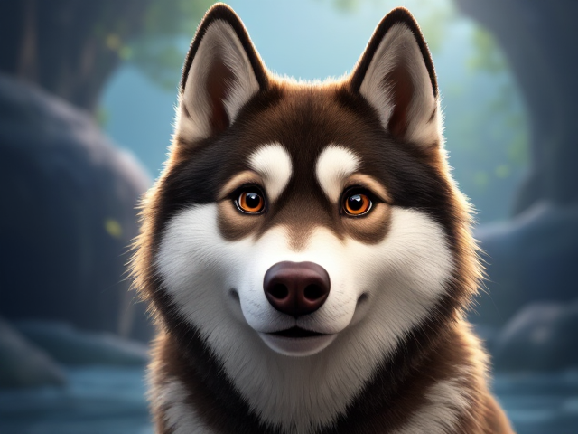 A Alaskan malamute freediver