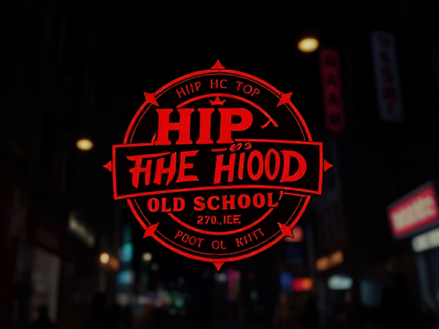 Hip hop dark, logo old school, fort print