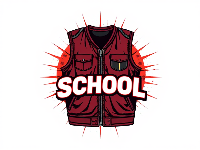 Logo unique et créatif pour impression sur gilet, design inspiré par une école moderne