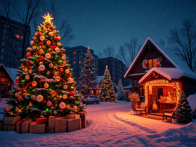 genere moi une image aux couleurs de noel