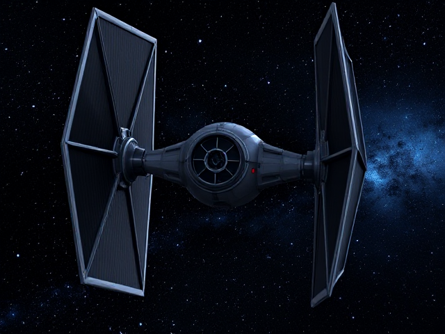 a super aggressive looking TIE fighter from Star Wars.