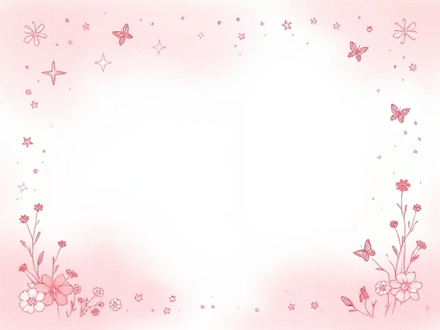 "Create an enchanting first page for a journal designed for girls, featuring a dreamy background with a soft pastel color palette that transitions from light pink at the top to mint green at the bottom. Incorporate a decorative border made of delicate, lightly sketched flowers, whimsical stars, and playful butterflies fluttering around the edges. Add subtle sparkles scattered throughout the design to evoke a sense of magic and wonder. The overall texture should resemble a gentle watercolor effect, creating an artistic and inviting feel. Leave a spacious, clear area in the center for an inspiring quote or title, ensuring the design is versatile enough to complement various journal themes. The edges should be soft and inviting, fostering creativity and positivity."