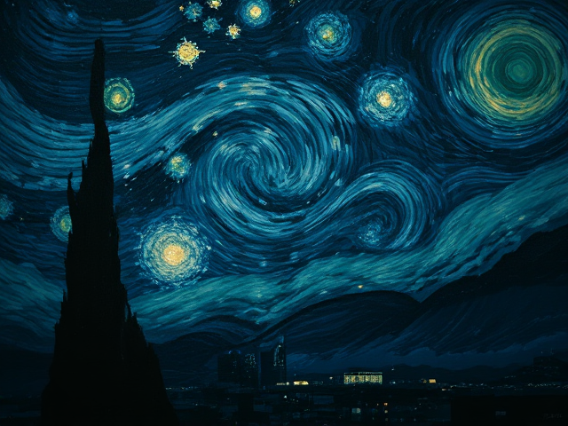 Bad starry night painting