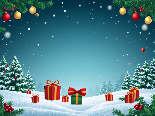 genere moi une image aux couleurs de noel avec de la place au milieu pour que je puisse mettre le logo de mon entreprise