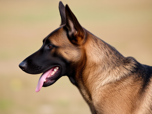 A Belgian malinois with visible ribs