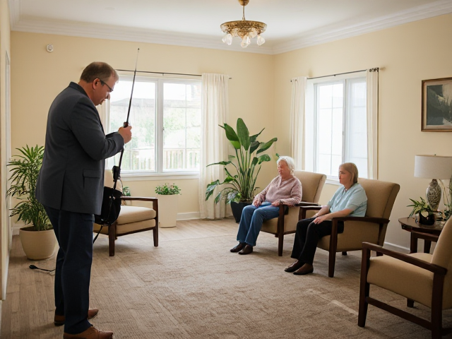 establishing shot of an assisted living facility