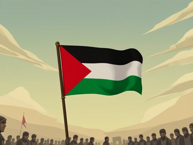 Accurate Palestinian Flag being waved by a hooded vigilante is followed by the people of Palestine as a guardian after they have been surviving the attacks they are under. Animated in the style of the Telltale's The Walking Dead