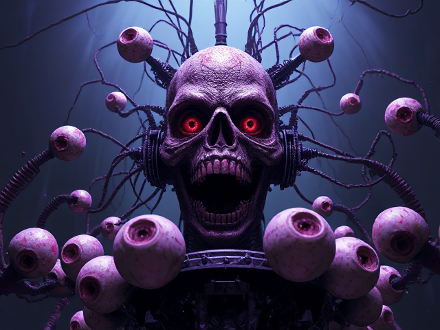 zombie operated machine that produces eyeballs