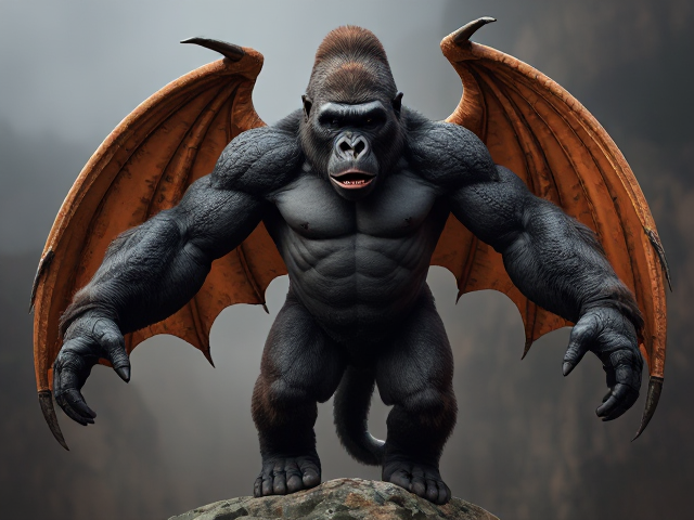 gorilla and RINO body that also has dragon wings