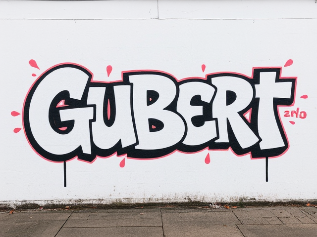grafiti simple color sur fond blanc ecrit « Gubert »