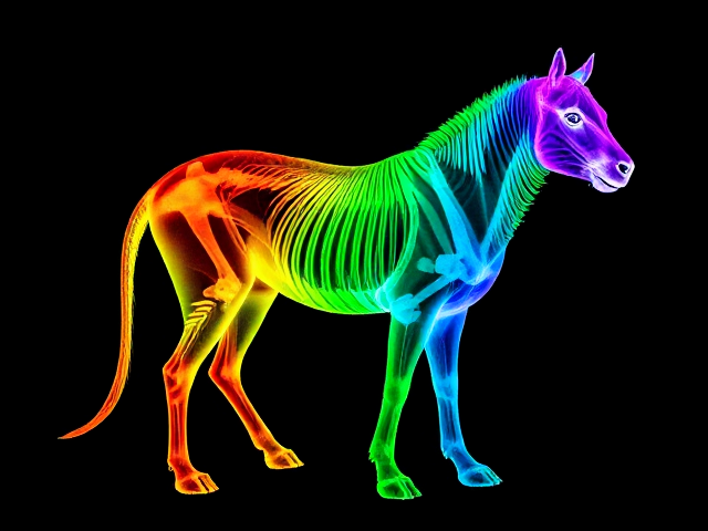 Rainbow animal kingdom black and xray side coloring of animals all around there bodies