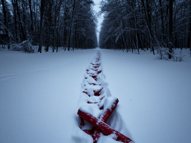 Blood trail in snow