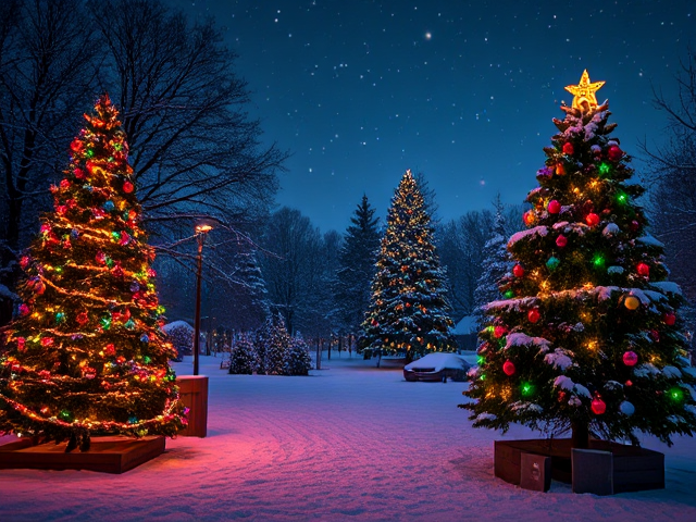 genere moi une image aux couleurs de noel